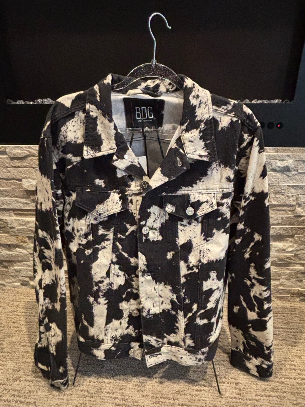 Urban Outfitters BDG Men’s “Black/White Pattern” Denim Jacket